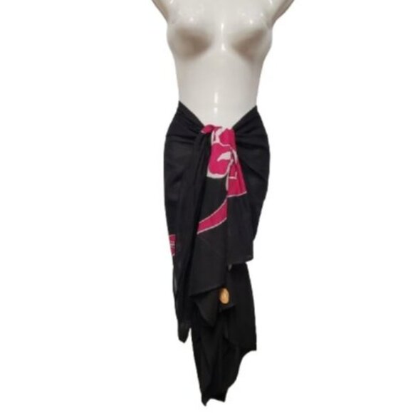 Womens Sarong Cotton Wrap, Handpainted Batik Wrapskirt Beach Pareo Beachwear-NEW - Picture 3 of 7